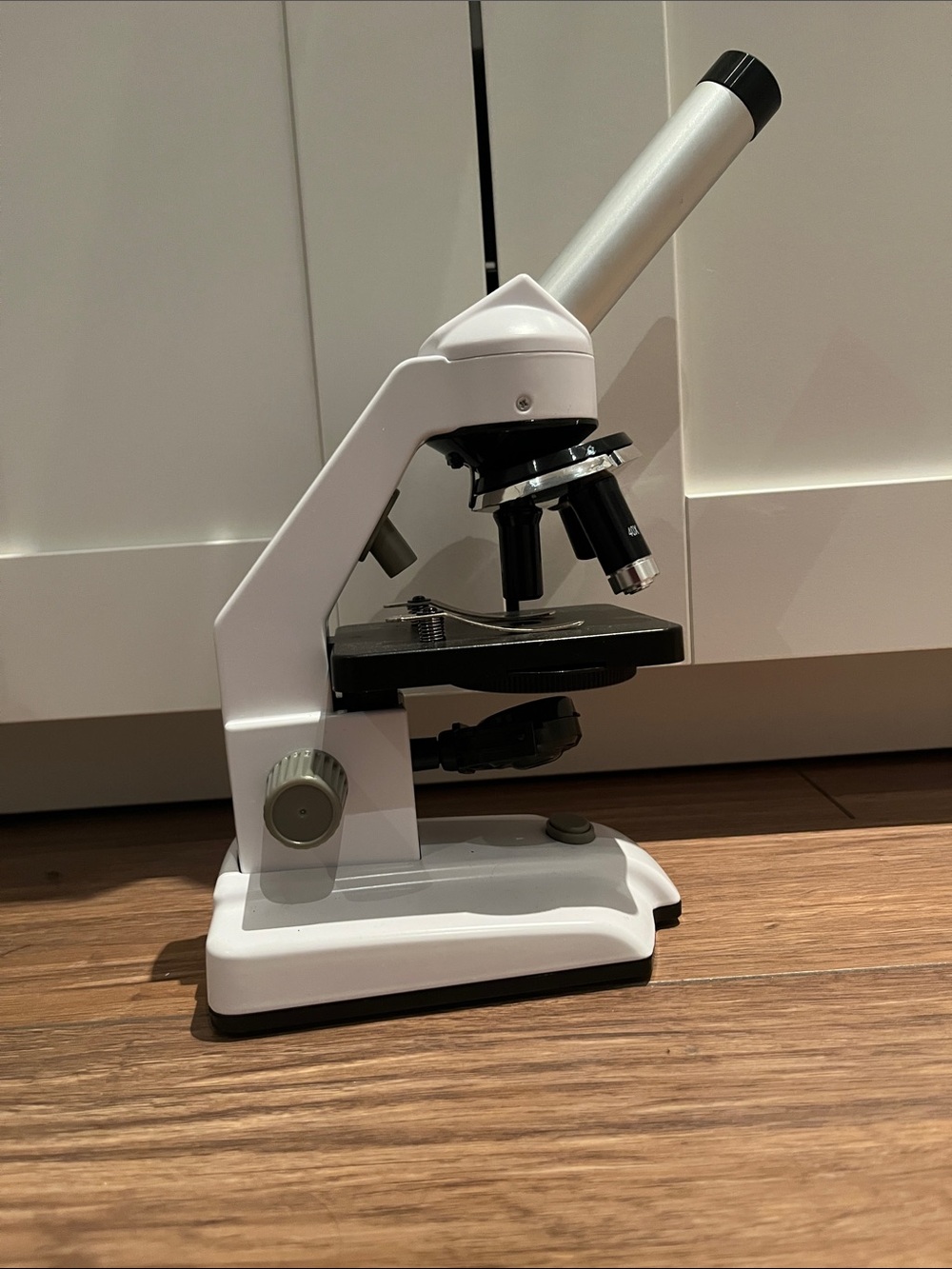 White Microscope for Educational Use -includes slides to observe